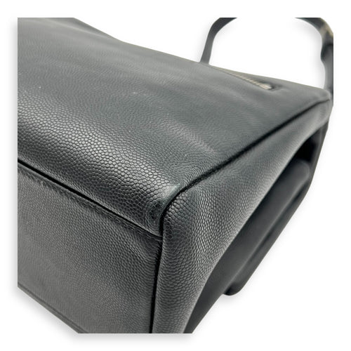 West Hollywood Shoulder Bag Black in Calfskin, Silver hardware