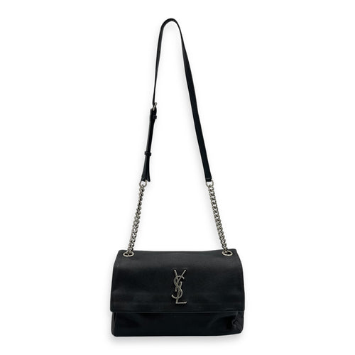 West Hollywood Shoulder Bag Black in Calfskin, Silver hardware