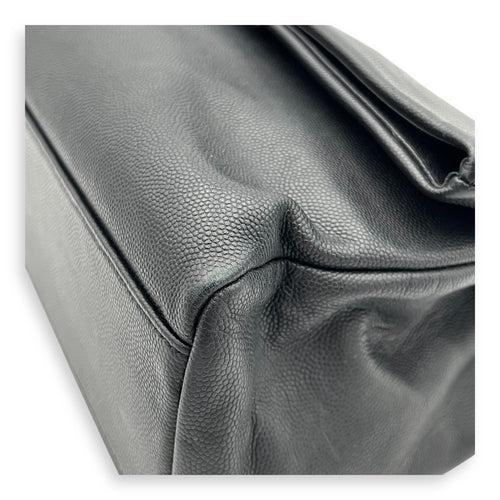 West Hollywood Shoulder Bag Black in Calfskin, Silver hardware