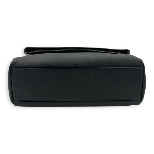 West Hollywood Shoulder Bag Black in Calfskin, Silver hardware
