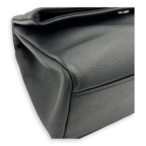 West Hollywood Shoulder Bag Black in Calfskin, Silver hardware