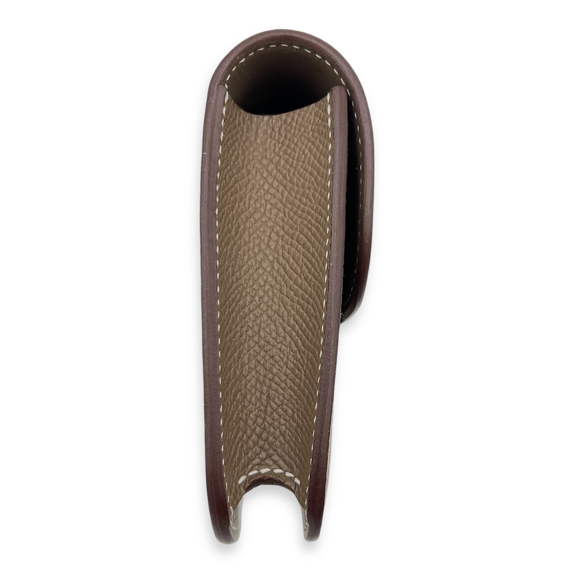 Constance Slim Compact Brown in Epsom, Palladium hardware
