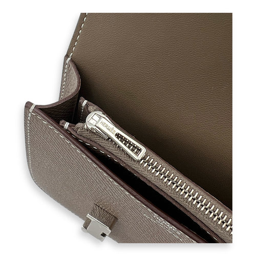 Constance Slim Compact Brown in Epsom, Palladium hardware