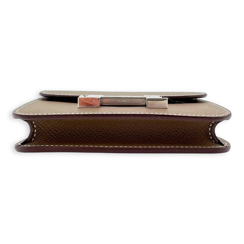Constance Slim Compact Brown in Epsom, Palladium hardware