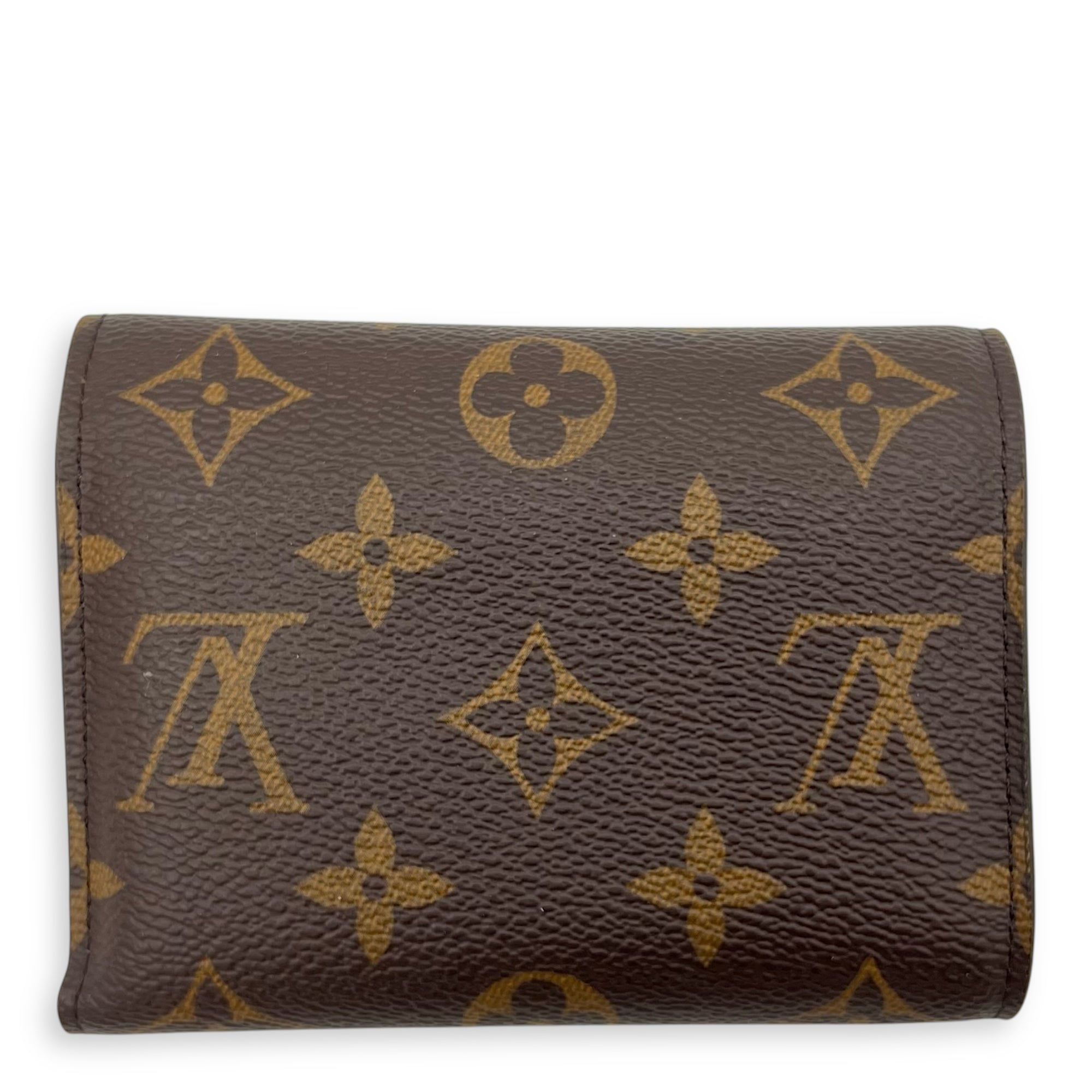 Victorine Wallet Brown in Monogram Coated Canvas, Gold hardware