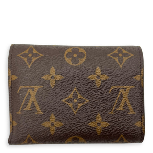 Victorine Wallet Brown in Monogram Coated Canvas, Gold hardware