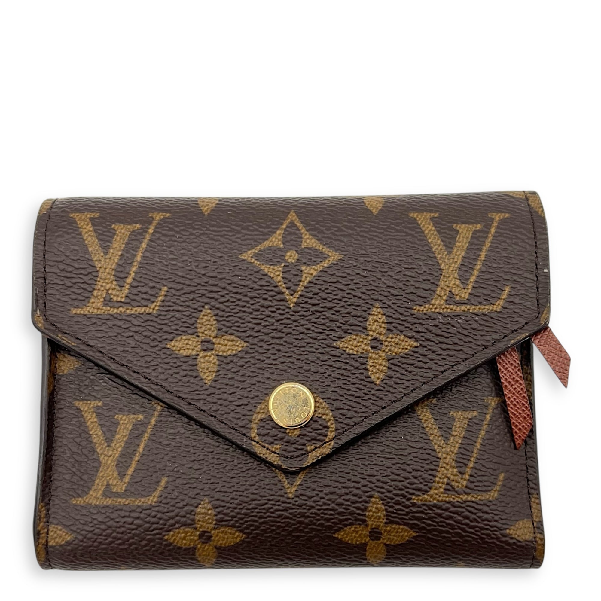 Victorine Wallet Brown in Monogram Coated Canvas, Gold hardware