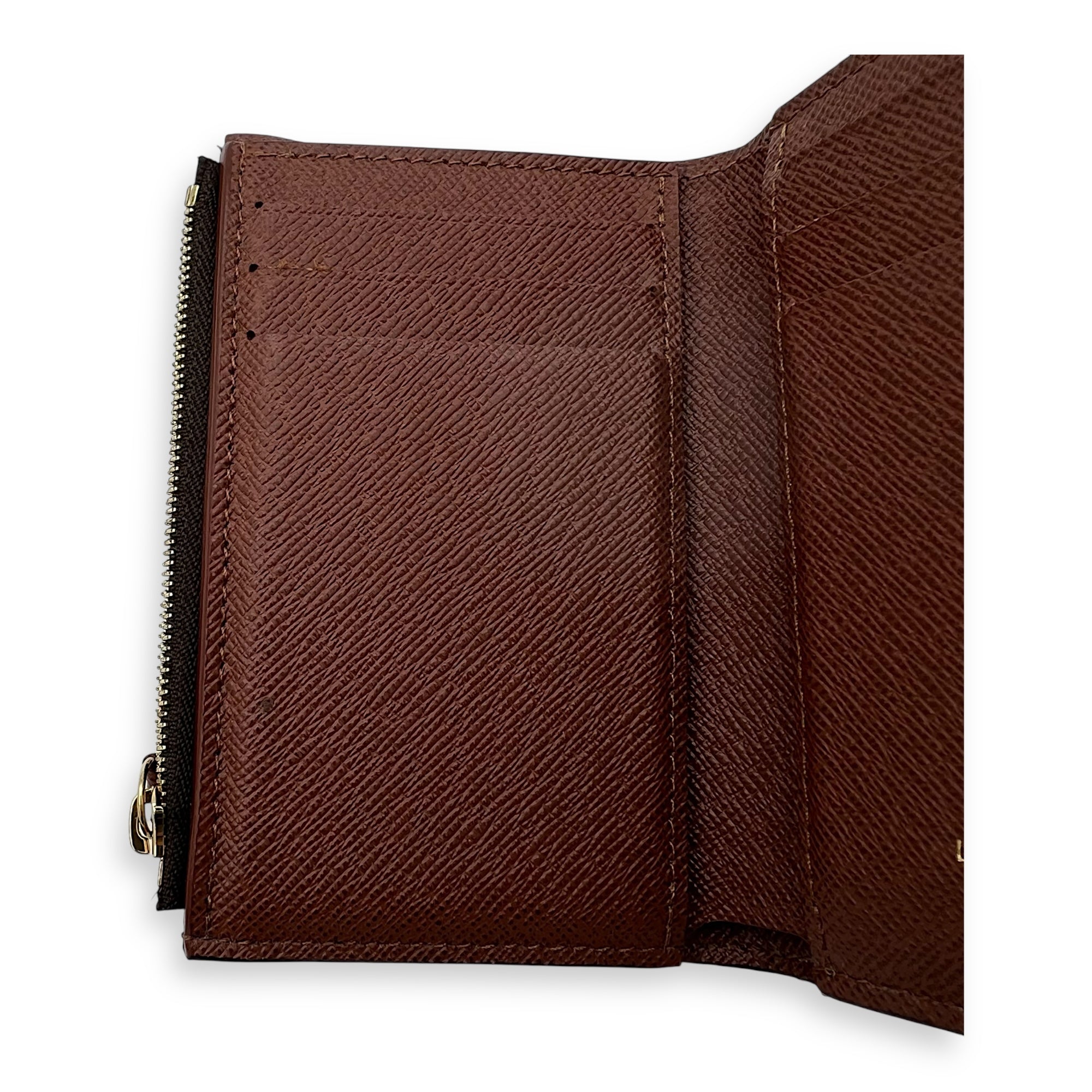 Victorine Wallet Brown in Monogram Coated Canvas, Gold hardware