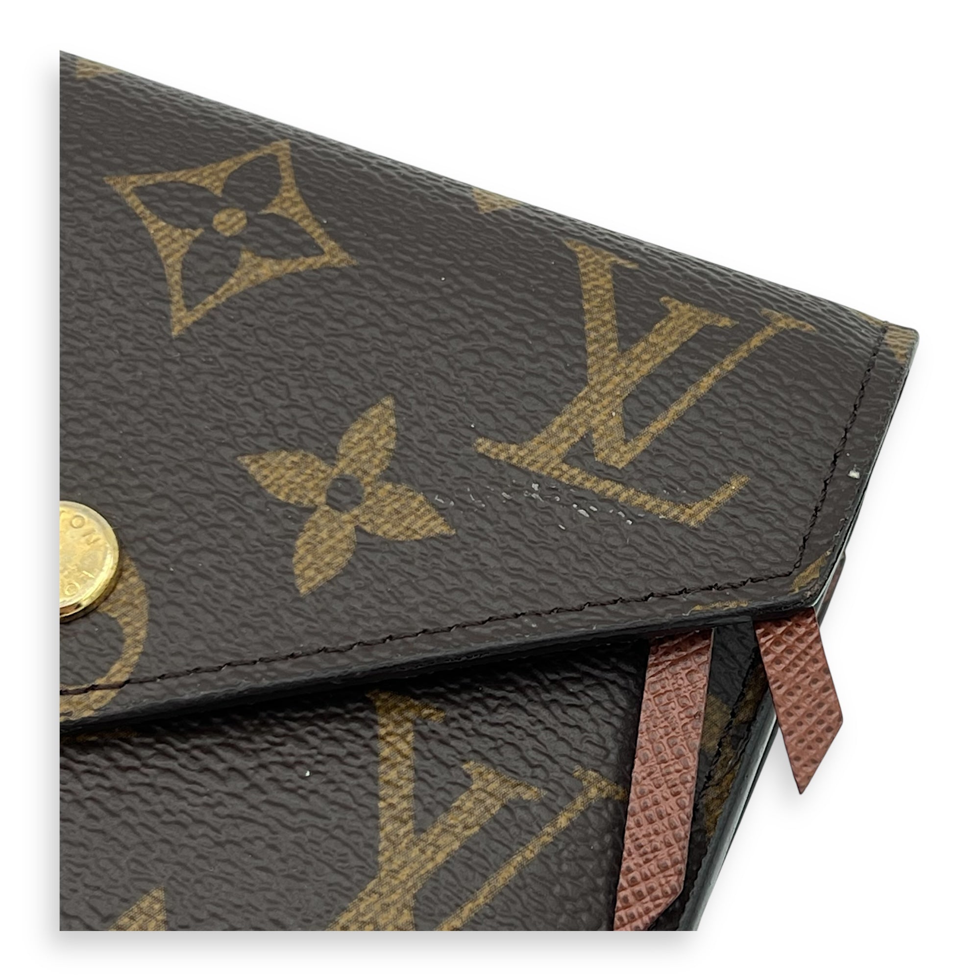 Victorine Wallet Brown in Monogram Coated Canvas, Gold hardware