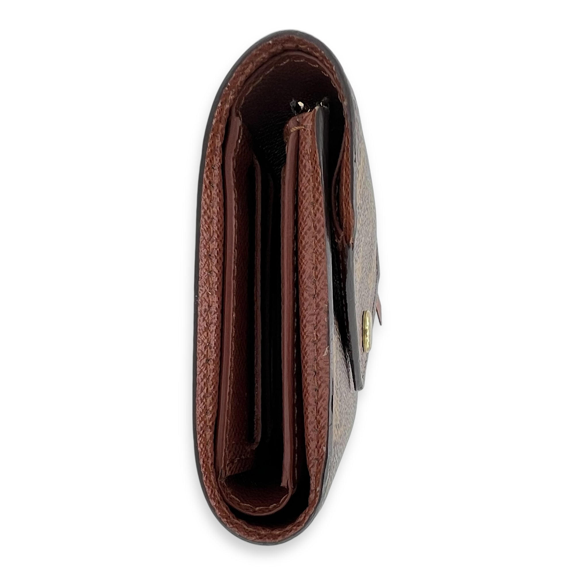 Victorine Wallet Brown in Monogram Coated Canvas, Gold hardware