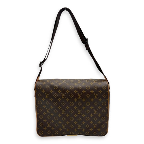 Valmy GM Brown Messenger in Monogram Coated Canvas, Gold hardware