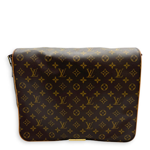 Valmy GM Brown Messenger in Monogram Coated Canvas, Gold hardware