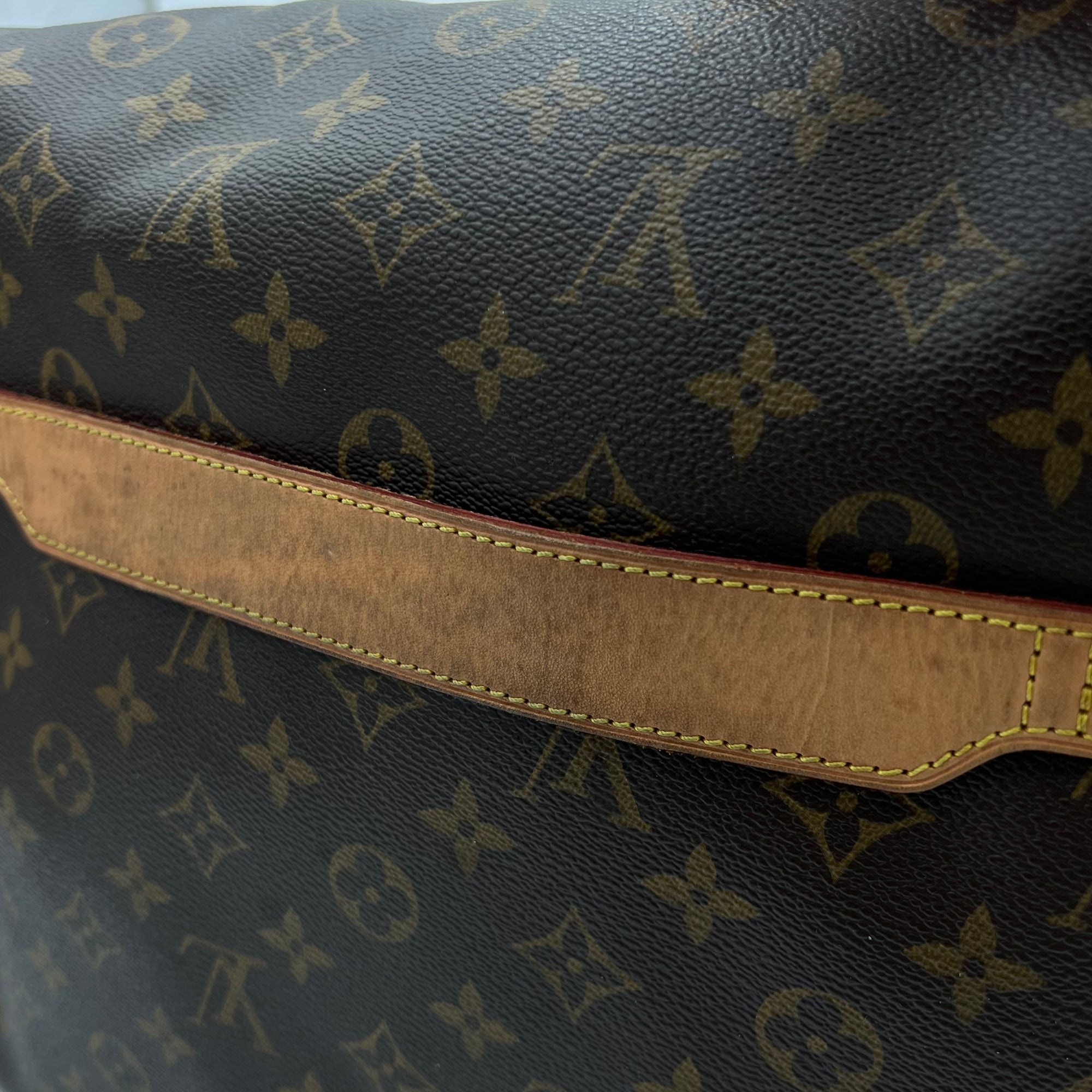 Valmy GM Brown Messenger in Monogram Coated Canvas, Gold hardware
