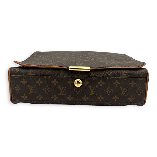 Valmy GM Brown Messenger in Monogram Coated Canvas, Gold hardware