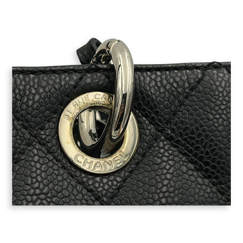 GST Tote Bag Black in Caviar Leather, Silver hardware
