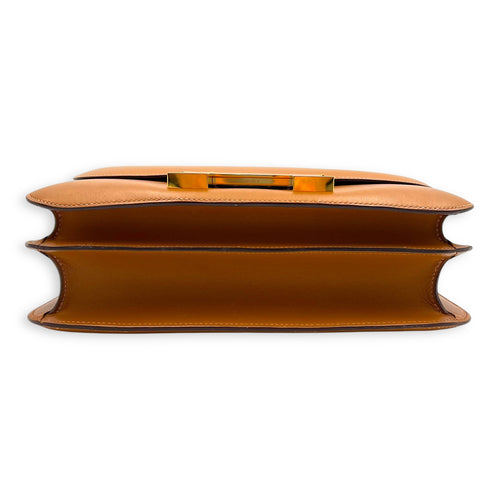 Constance Cartable 29 Naturel Sable Shoulder Bag in Veau Butler, Gold hardware