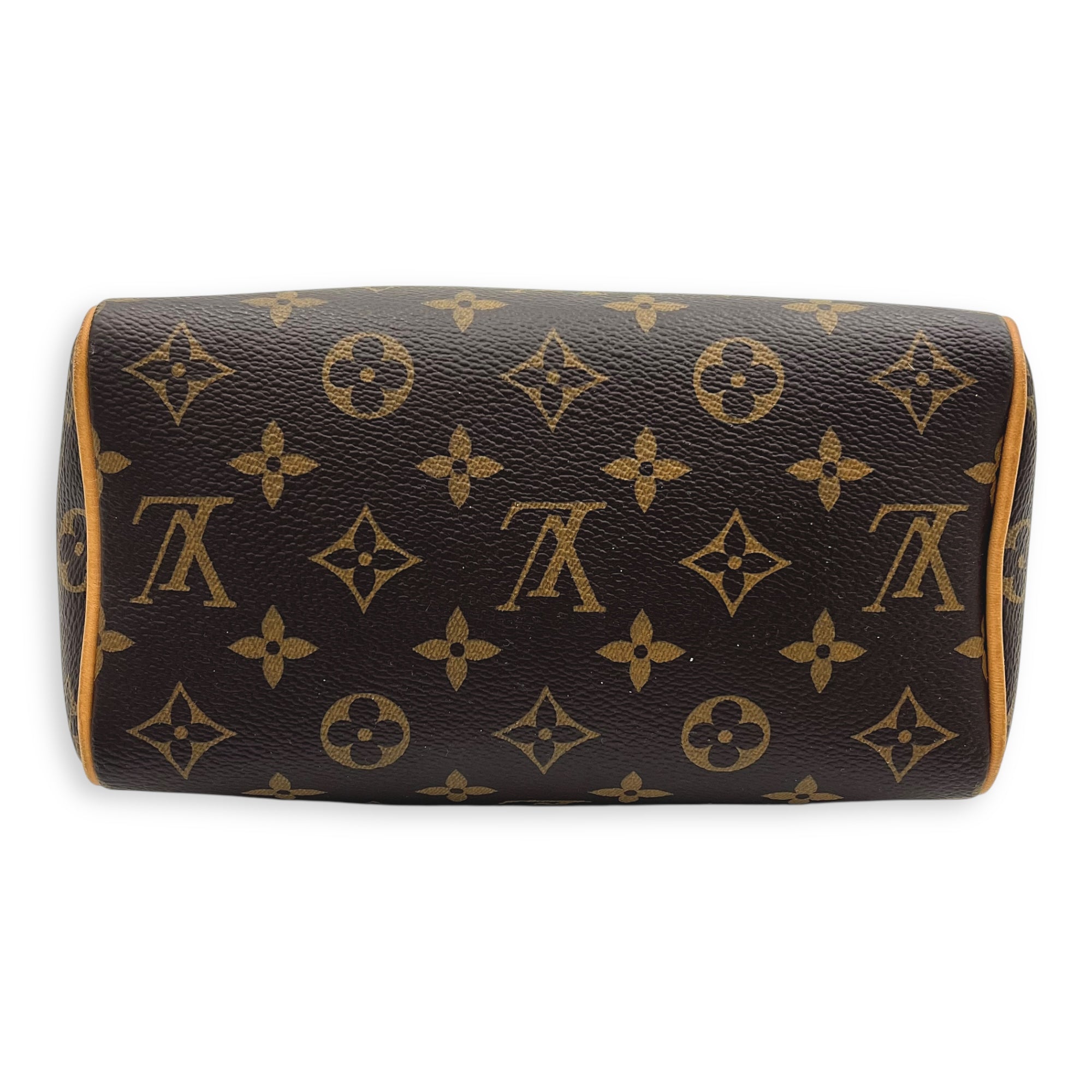 Speedy Top Handle Bag 20 Brown in Monogram Coated Canvas, Gold hardware