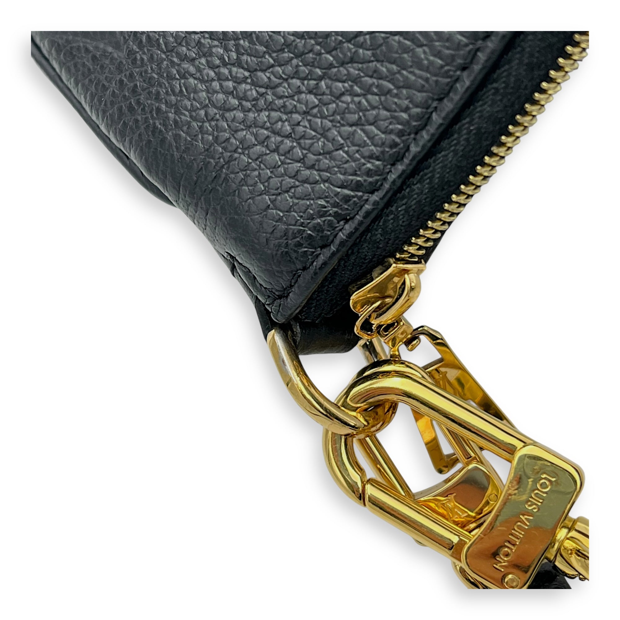 Multi-Pochette Accessoires Shoulder Bag Black in Empreinte Leather, Gold hardware