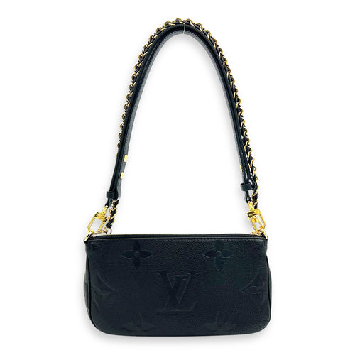 Multi-Pochette Accessoires Shoulder Bag Black in Empreinte Leather, Gold hardware