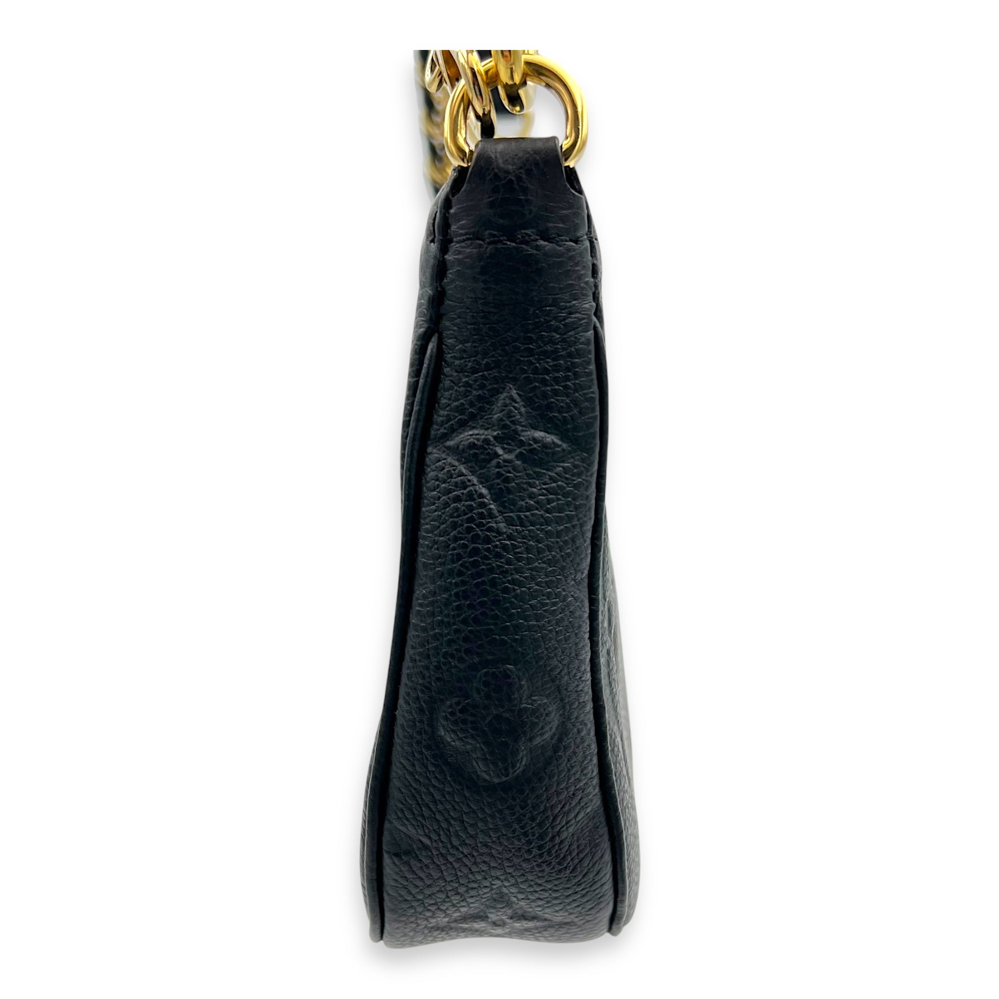 Multi-Pochette Accessoires Shoulder Bag Black in Empreinte Leather, Gold hardware