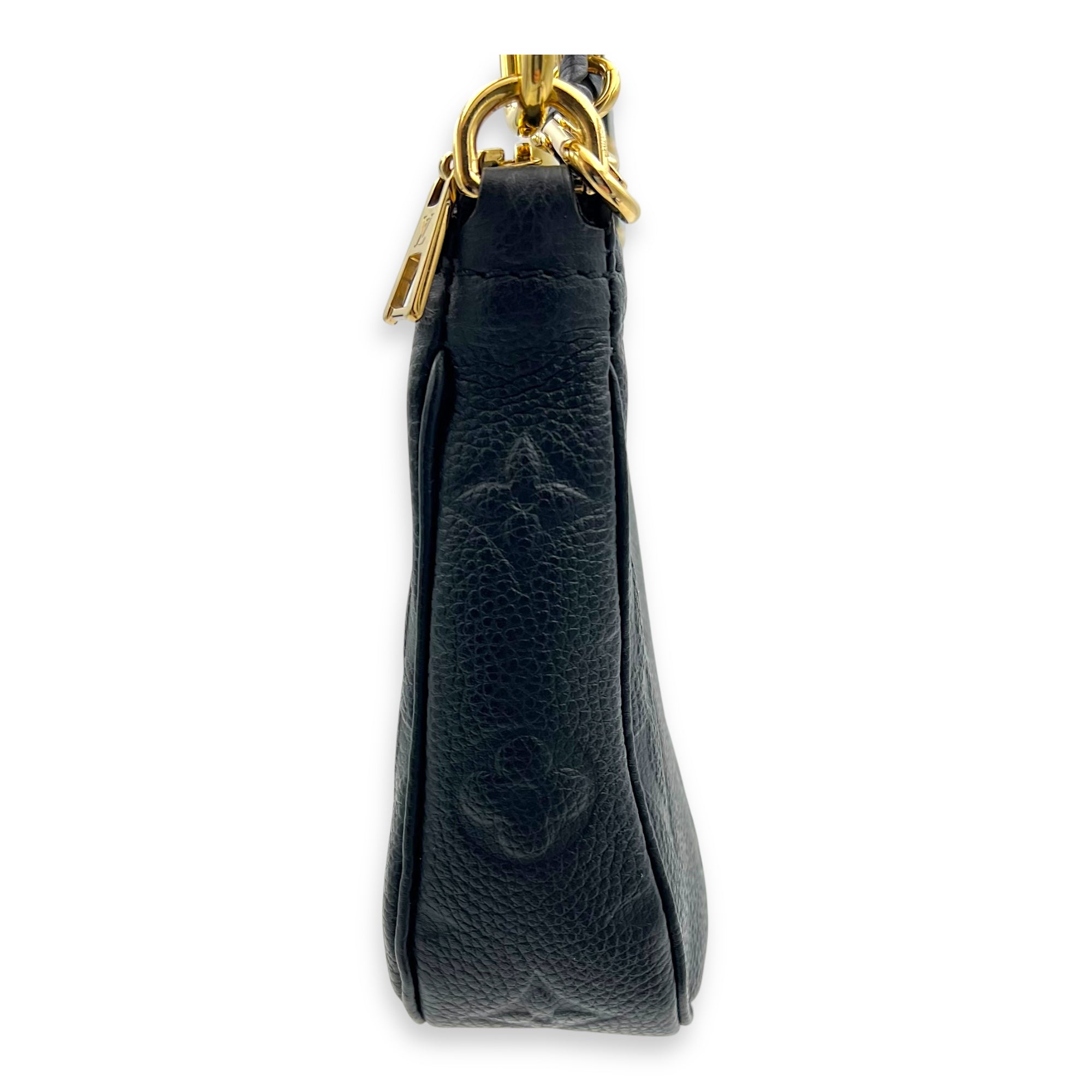 Multi-Pochette Accessoires Shoulder Bag Black in Empreinte Leather, Gold hardware