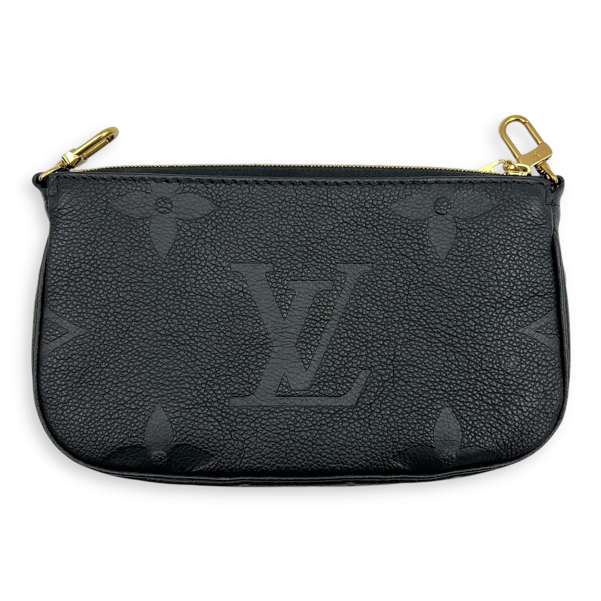 Multi-Pochette Accessoires Shoulder Bag Black in Empreinte Leather, Gold hardware