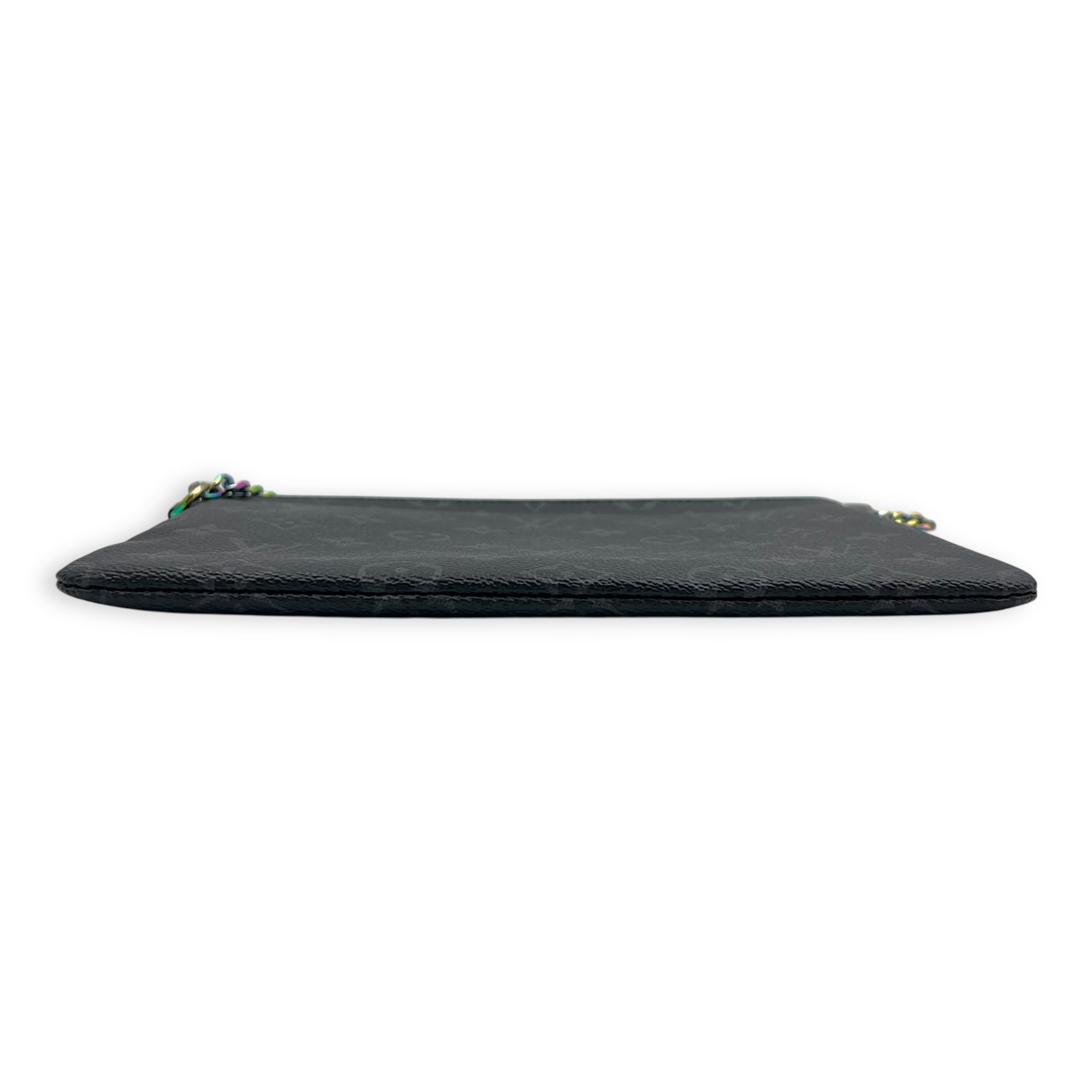 Fragment x Louis Vuitton Ipad Pouch Black in Coated Canvas, Mixed hardware