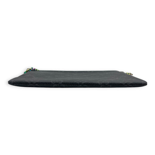Fragment x Louis Vuitton Ipad Pouch Black in Coated Canvas, Mixed hardware
