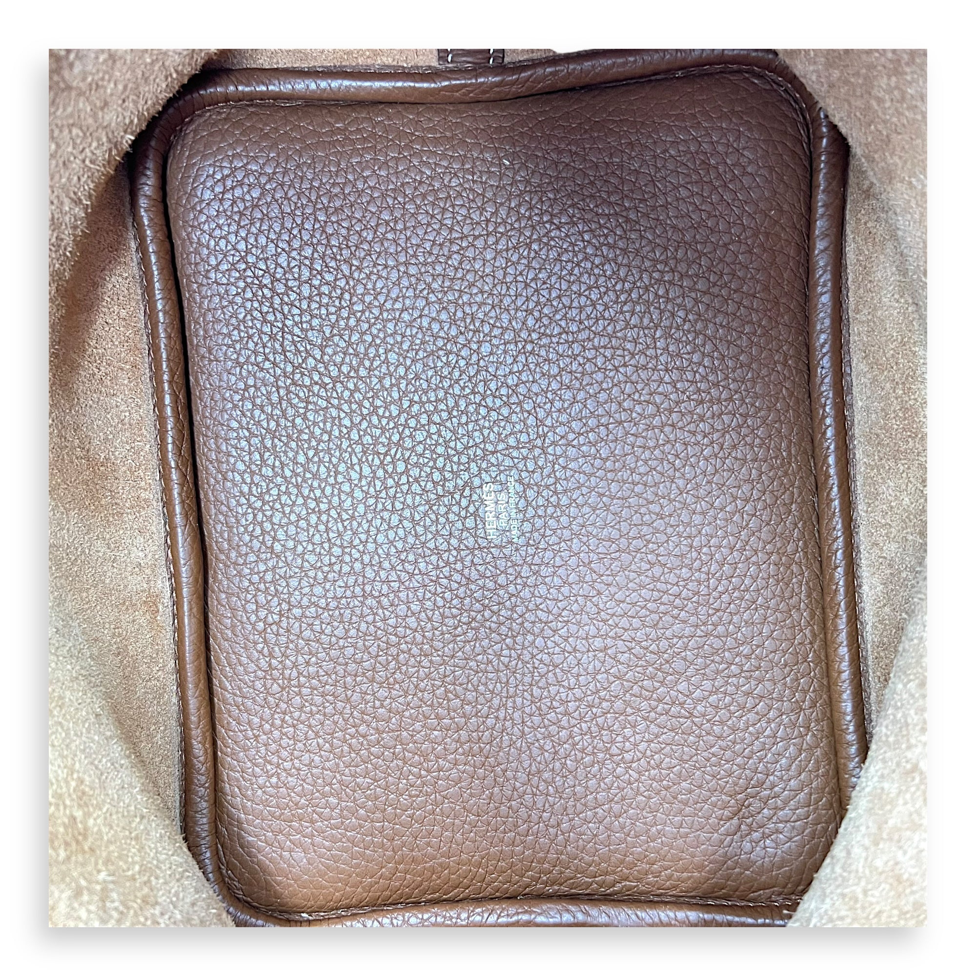 Picotin 22 Gold Top Handle Bag in Clemence, Palladium hardware
