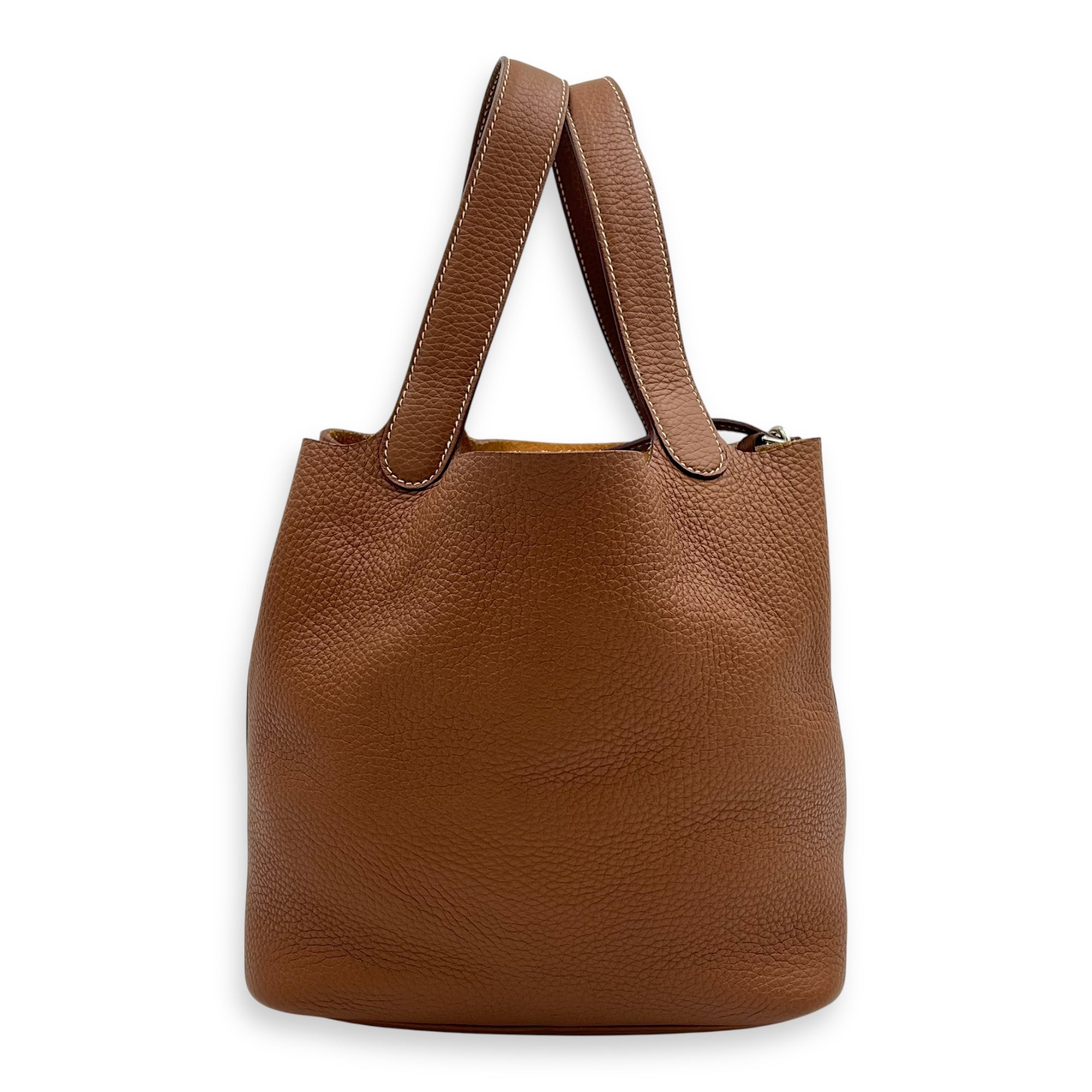 Picotin 22 Gold Top Handle Bag in Clemence, Palladium hardware