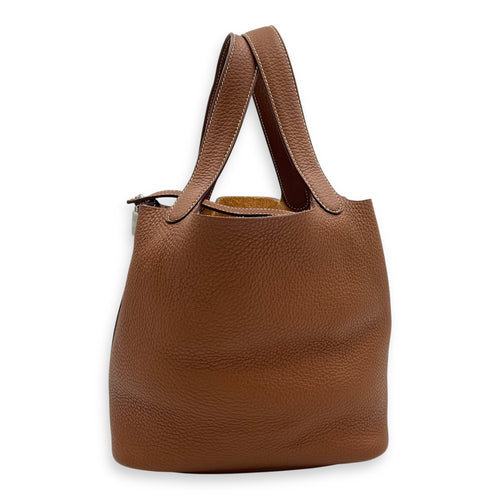 Picotin 22 Gold Top Handle Bag in Clemence, Palladium hardware