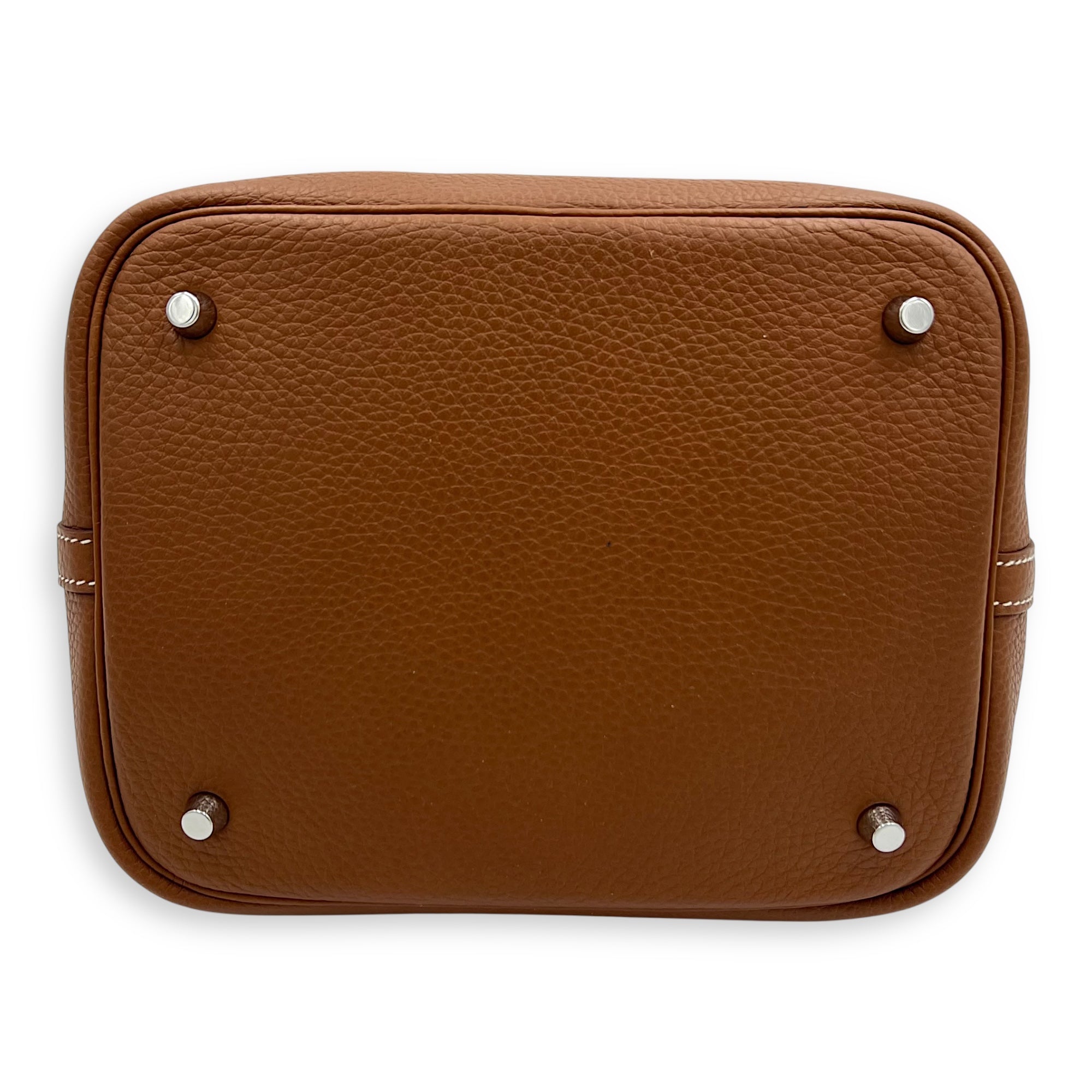 Picotin 22 Gold Top Handle Bag in Clemence, Palladium hardware