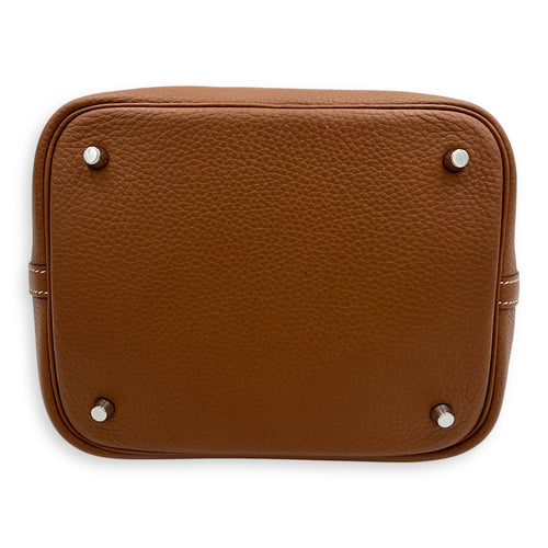 Picotin 22 Gold Top Handle Bag in Clemence, Palladium hardware