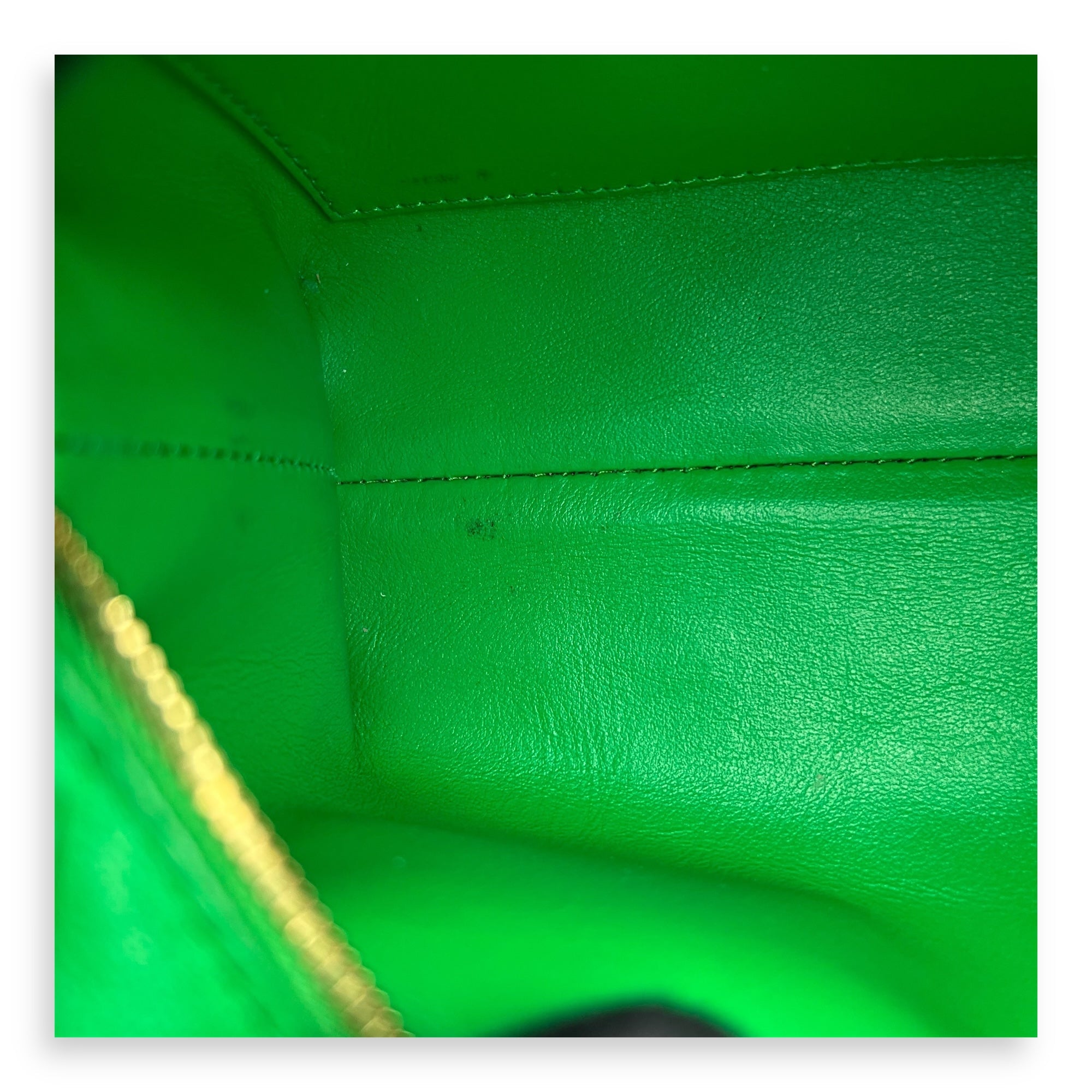 Loop Crossbody Bag Green in Calfskin, Gold hardware