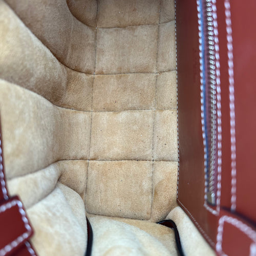 Woody Tote Bag Small Beige in Wool, Gold hardware