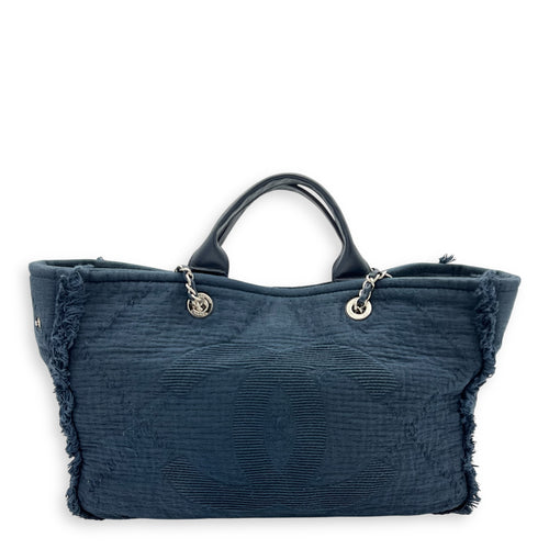 Deauville Tote Bag Blue in Fabric, Silver hardware