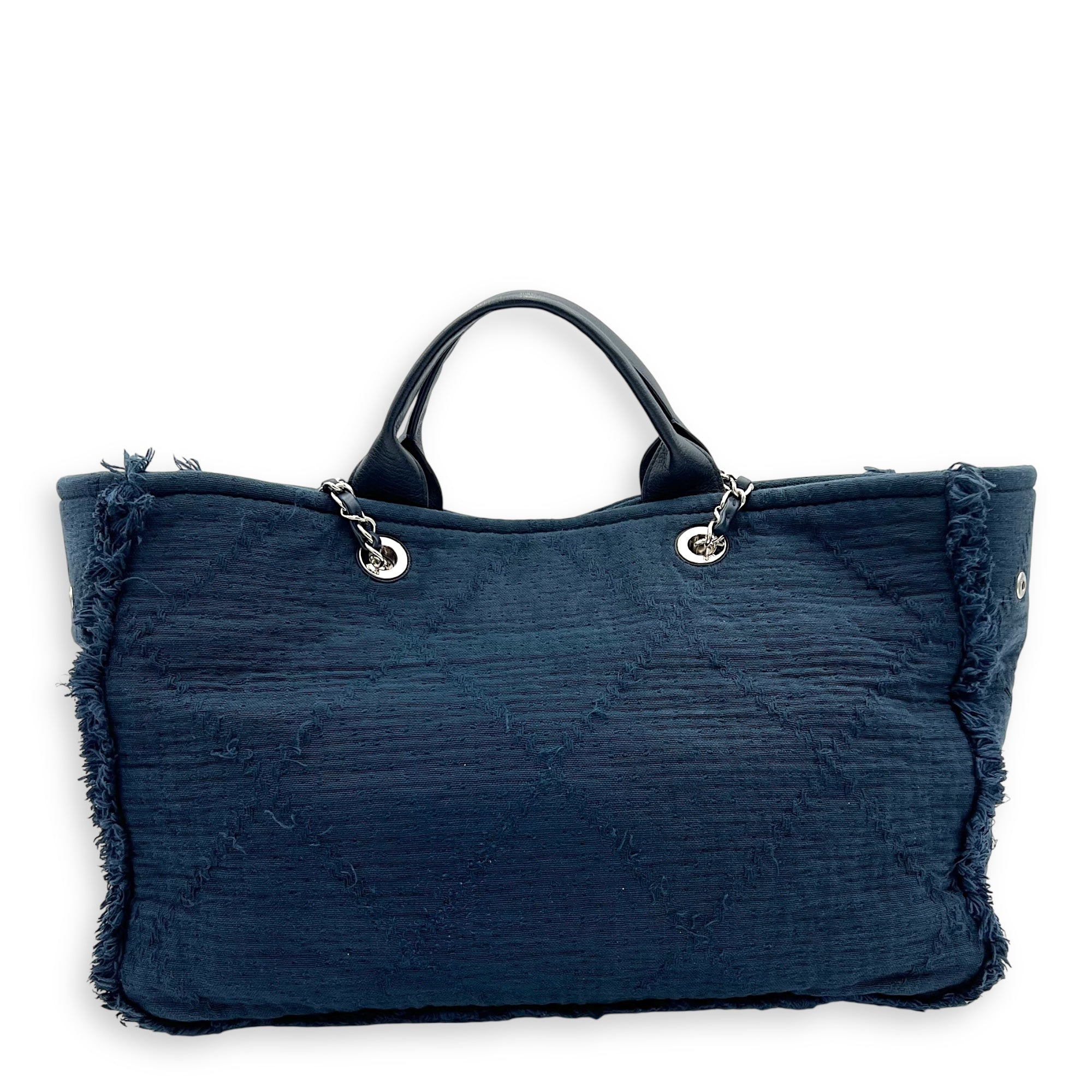 Deauville Tote Bag Blue in Fabric, Silver hardware