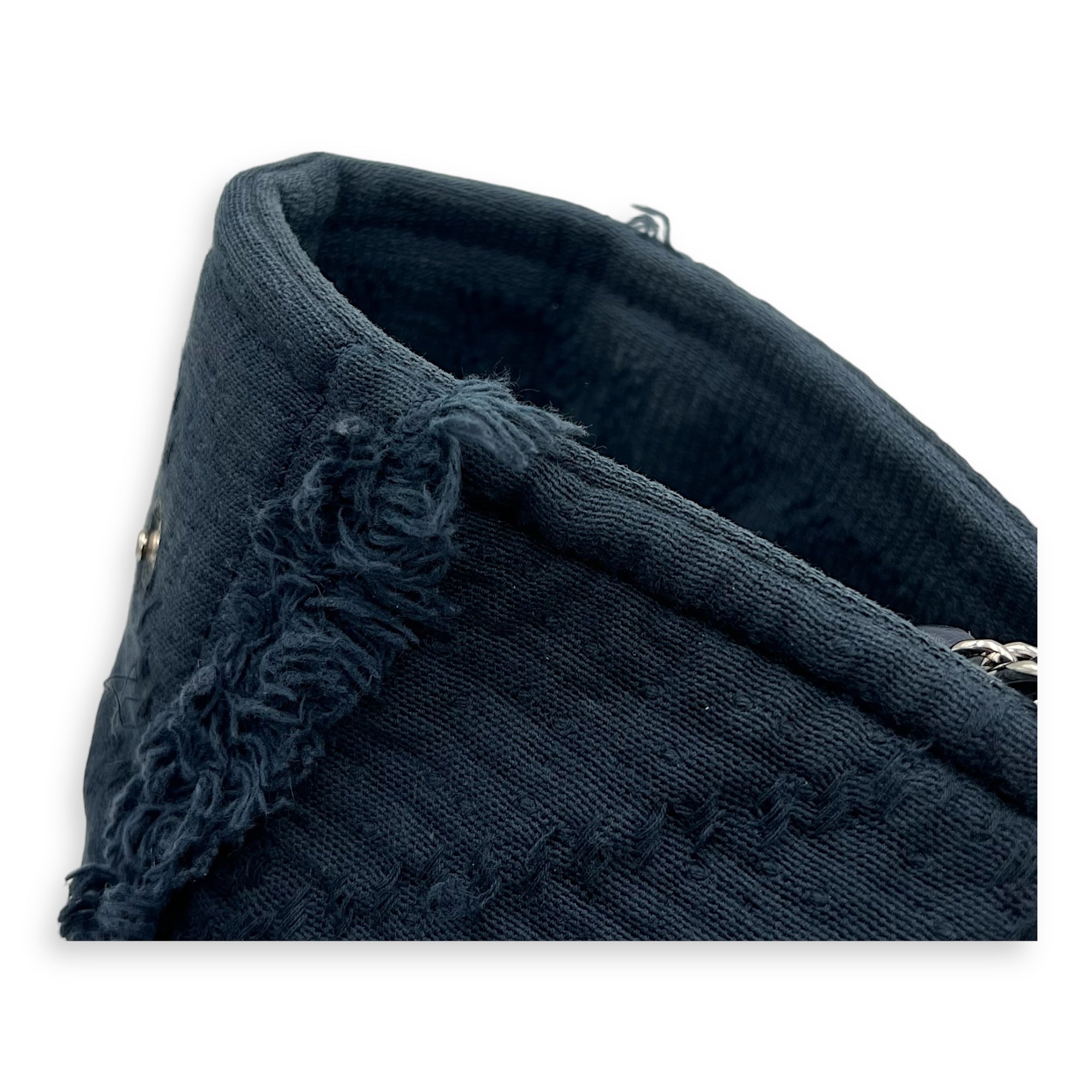 Deauville Tote Bag Blue in Fabric, Silver hardware