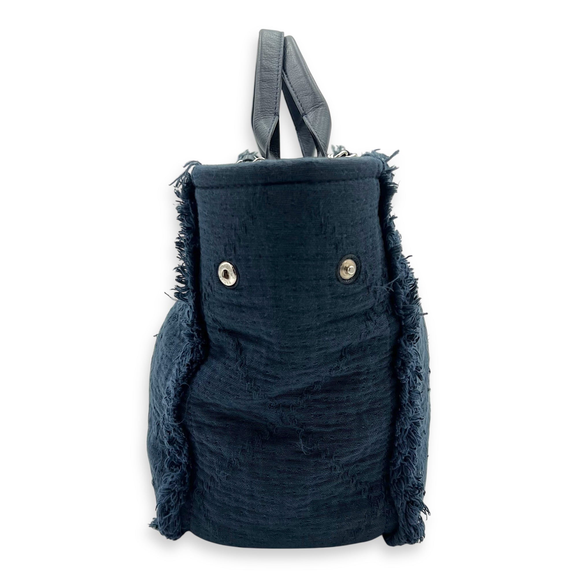 Deauville Tote Bag Blue in Fabric, Silver hardware