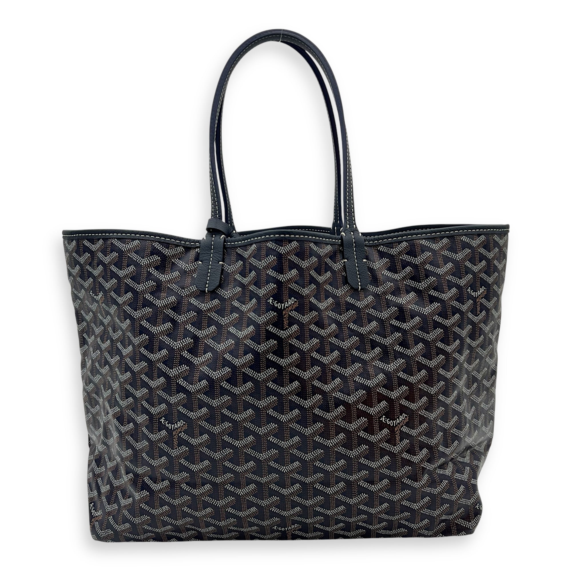 Saint Louis Tote Bag Blue in Coated Canvas, Silver hardware