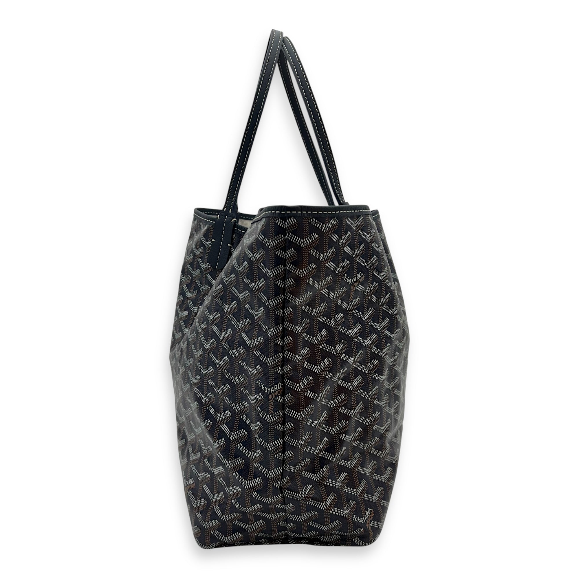 Saint Louis Tote Bag Blue in Coated Canvas, Silver hardware
