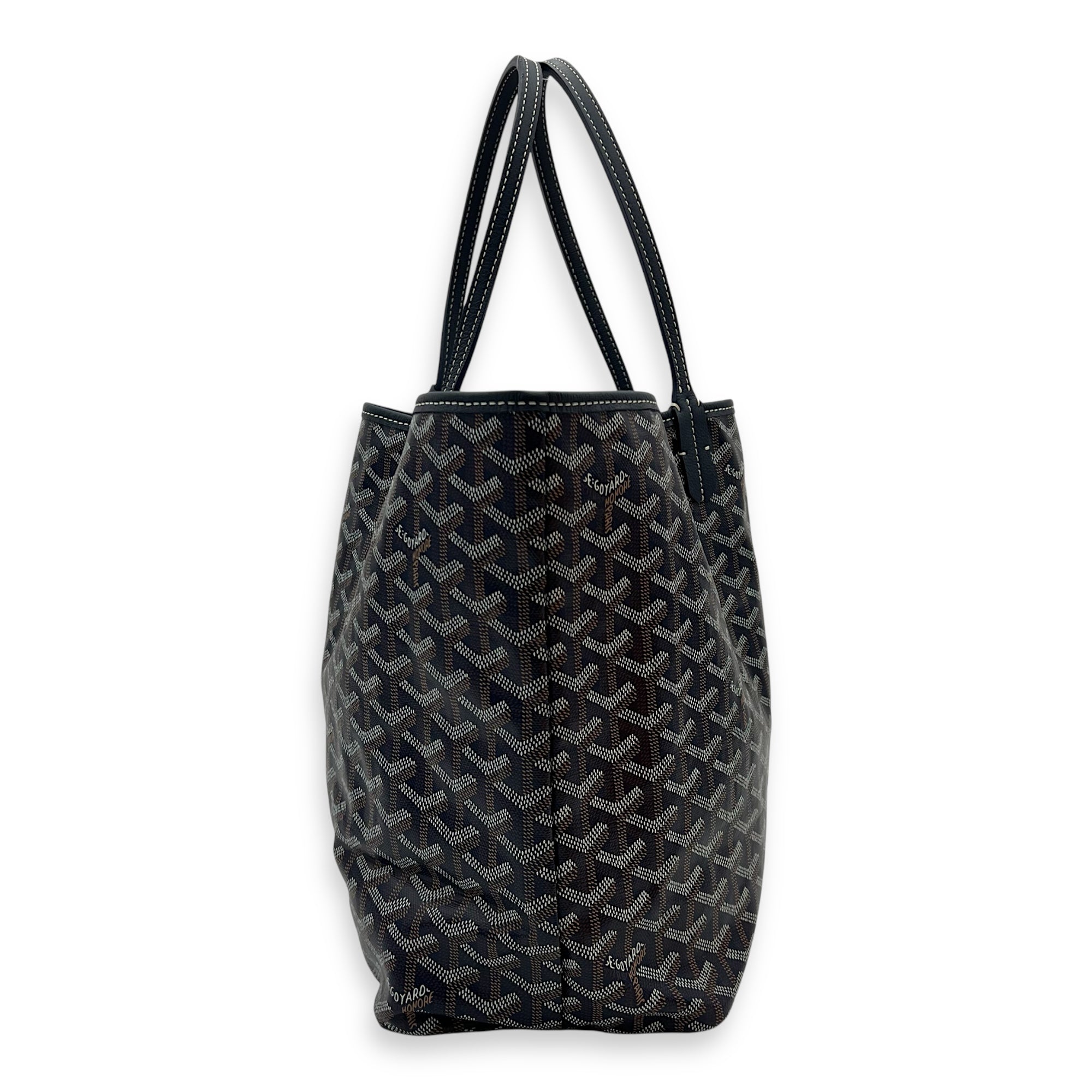 Saint Louis Tote Bag Blue in Coated Canvas, Silver hardware