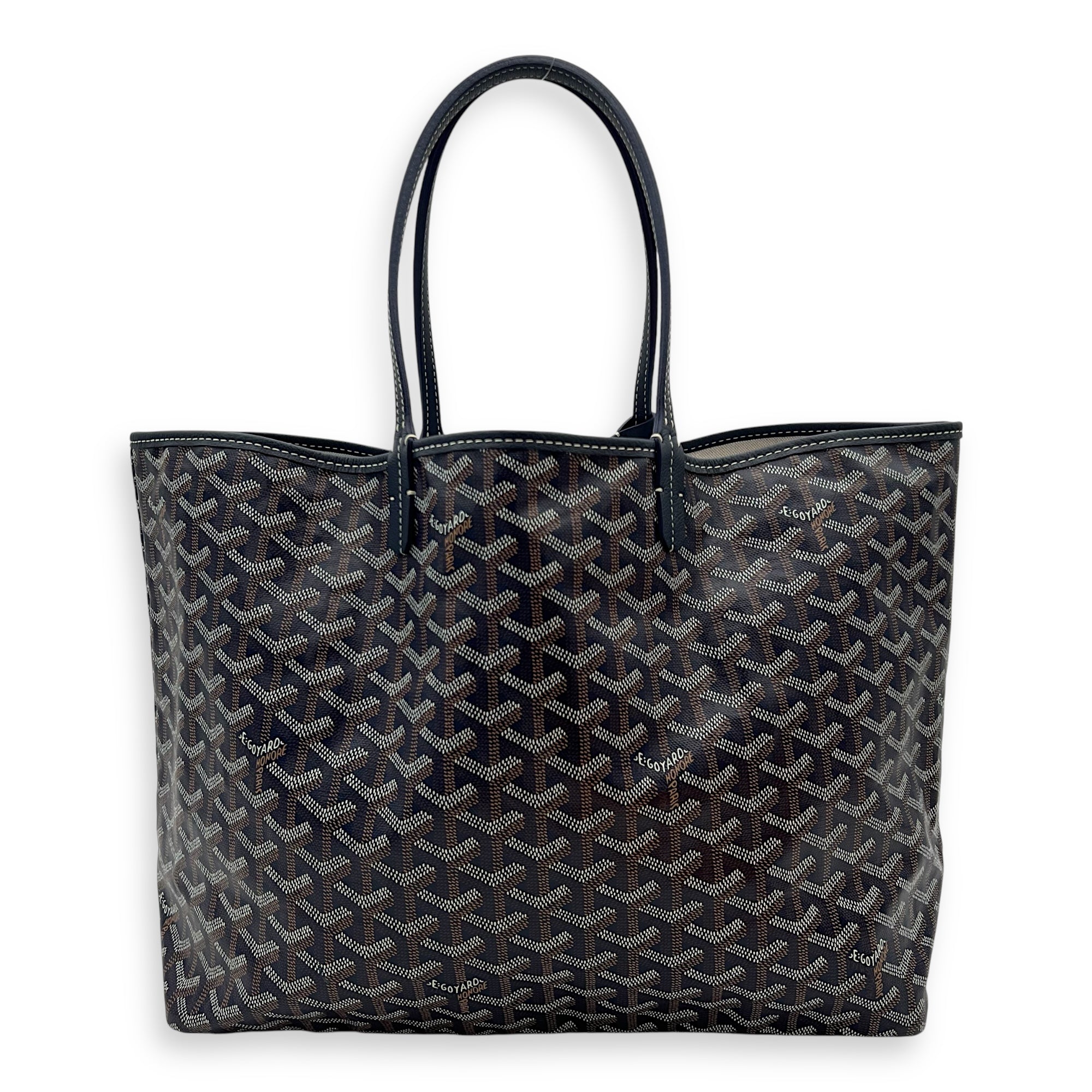 Saint Louis Tote Bag Blue in Coated Canvas, Silver hardware
