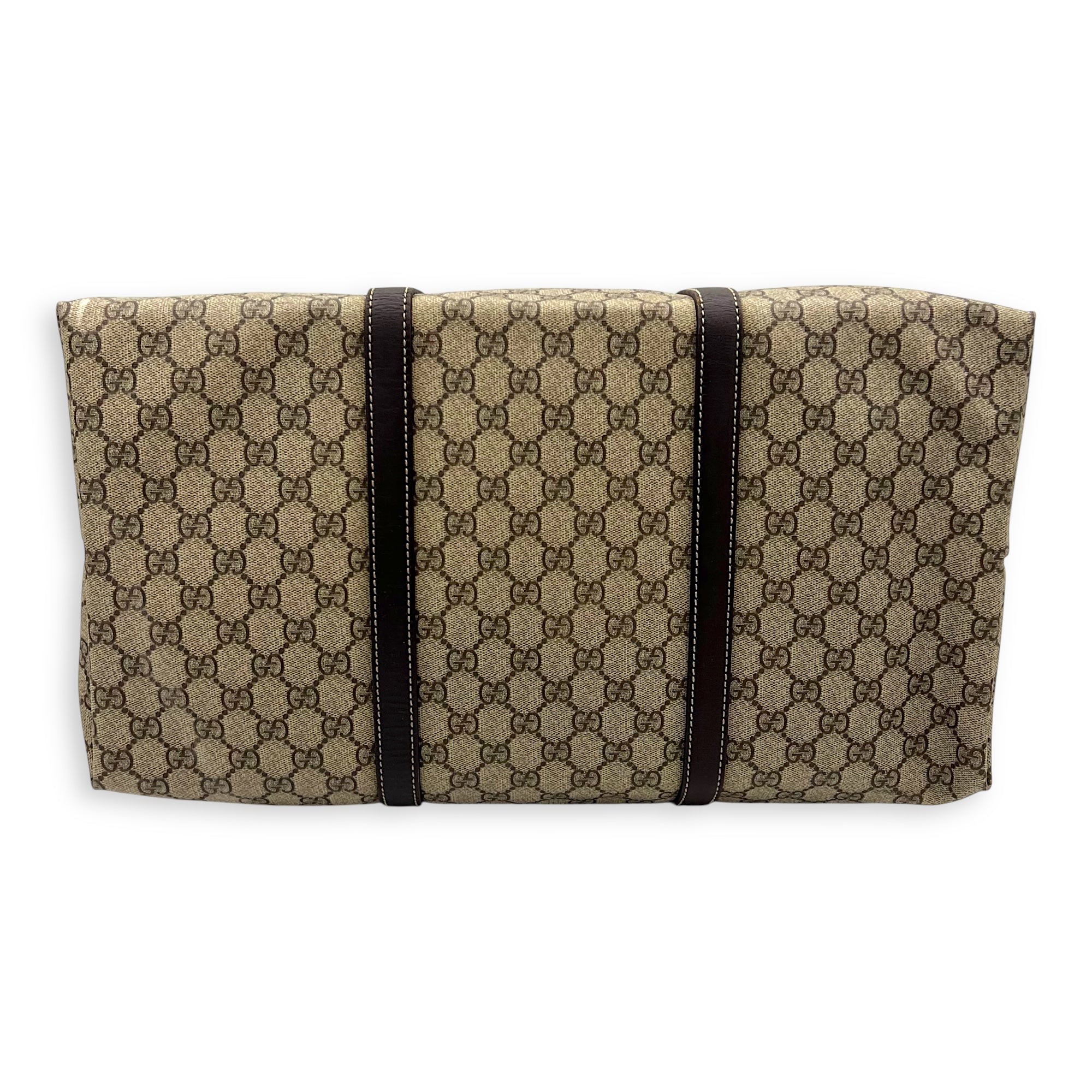 GG Tote Bag Brown in Jacquard, Gold hardware