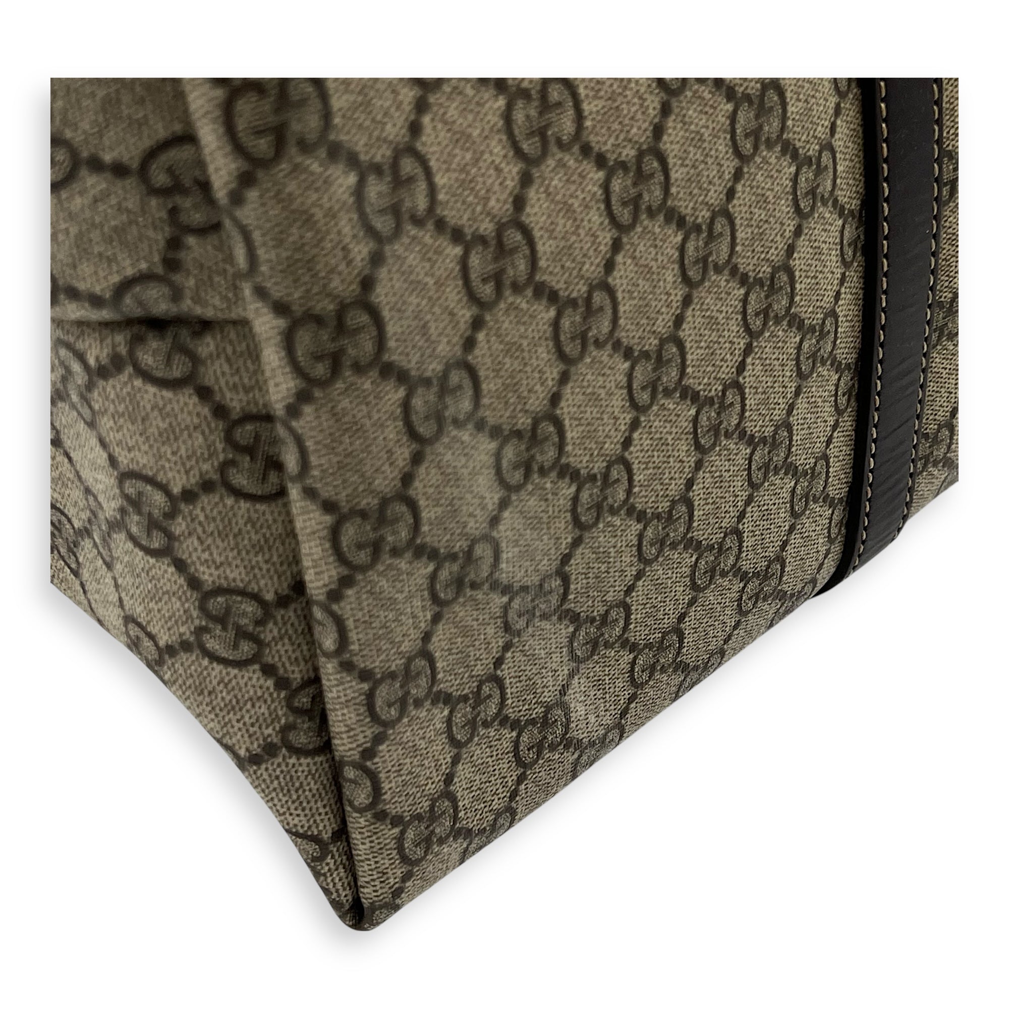 GG Tote Bag Brown in Jacquard, Gold hardware