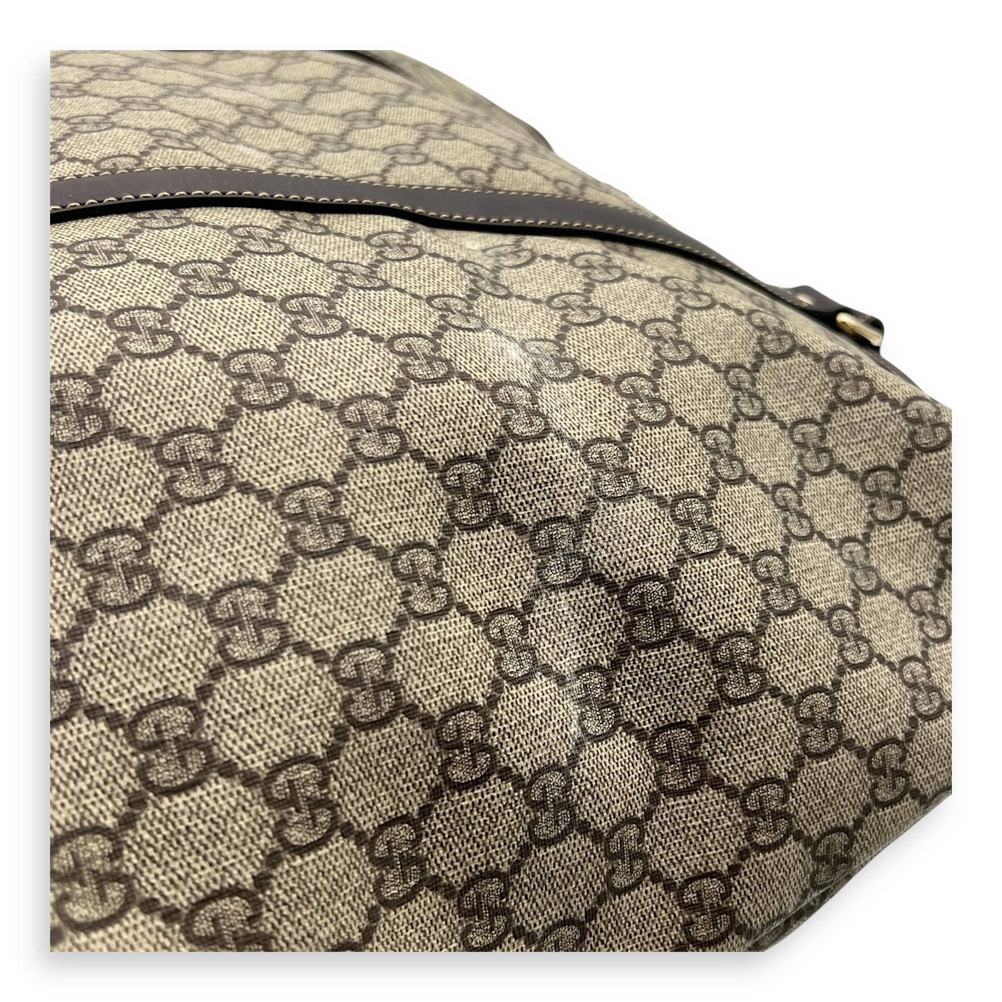 GG Tote Bag Brown in Jacquard, Gold hardware