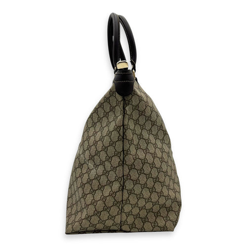 GG Tote Bag Brown in Jacquard, Gold hardware