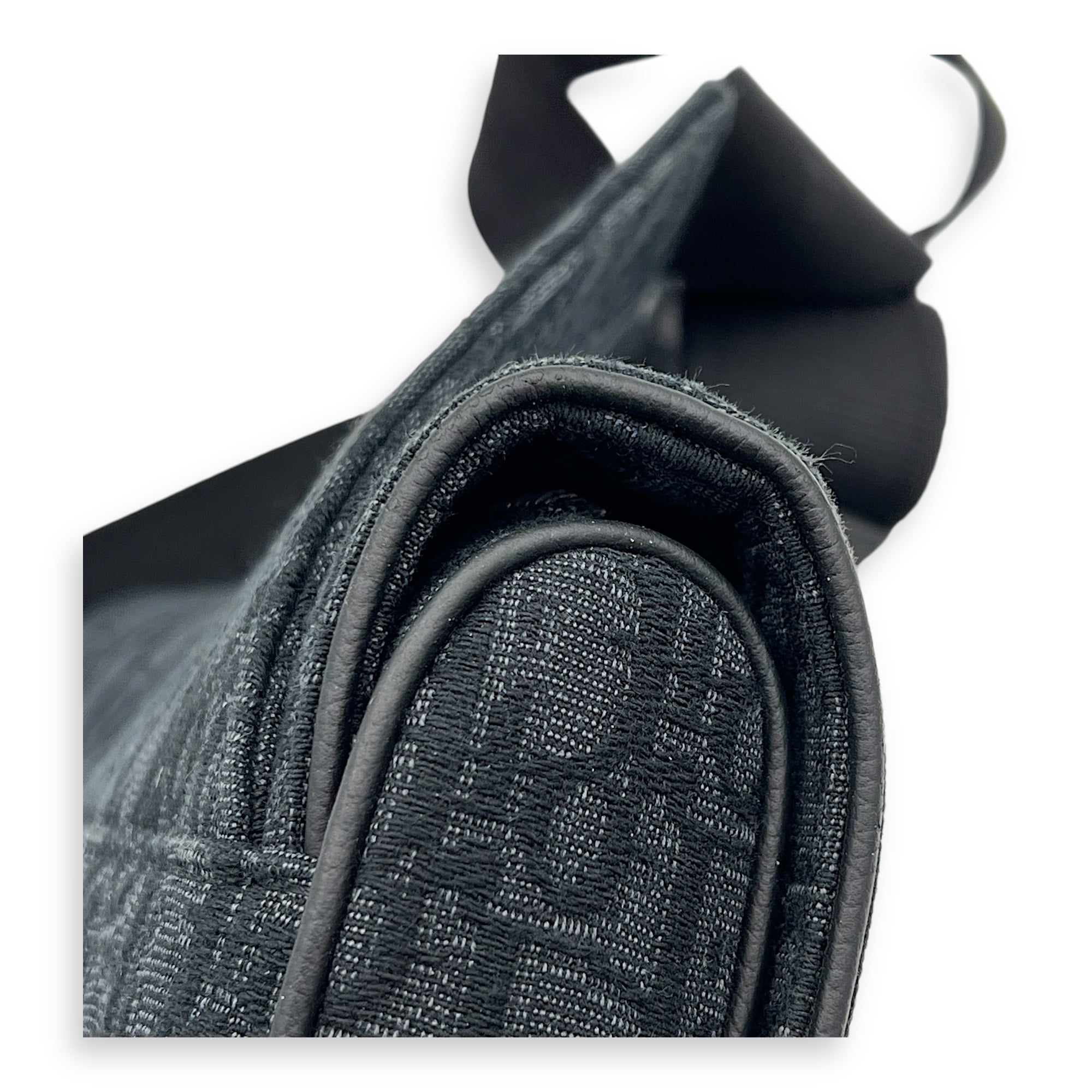 Saddle Crossbody Bag Black in Jacquard, Silver hardware