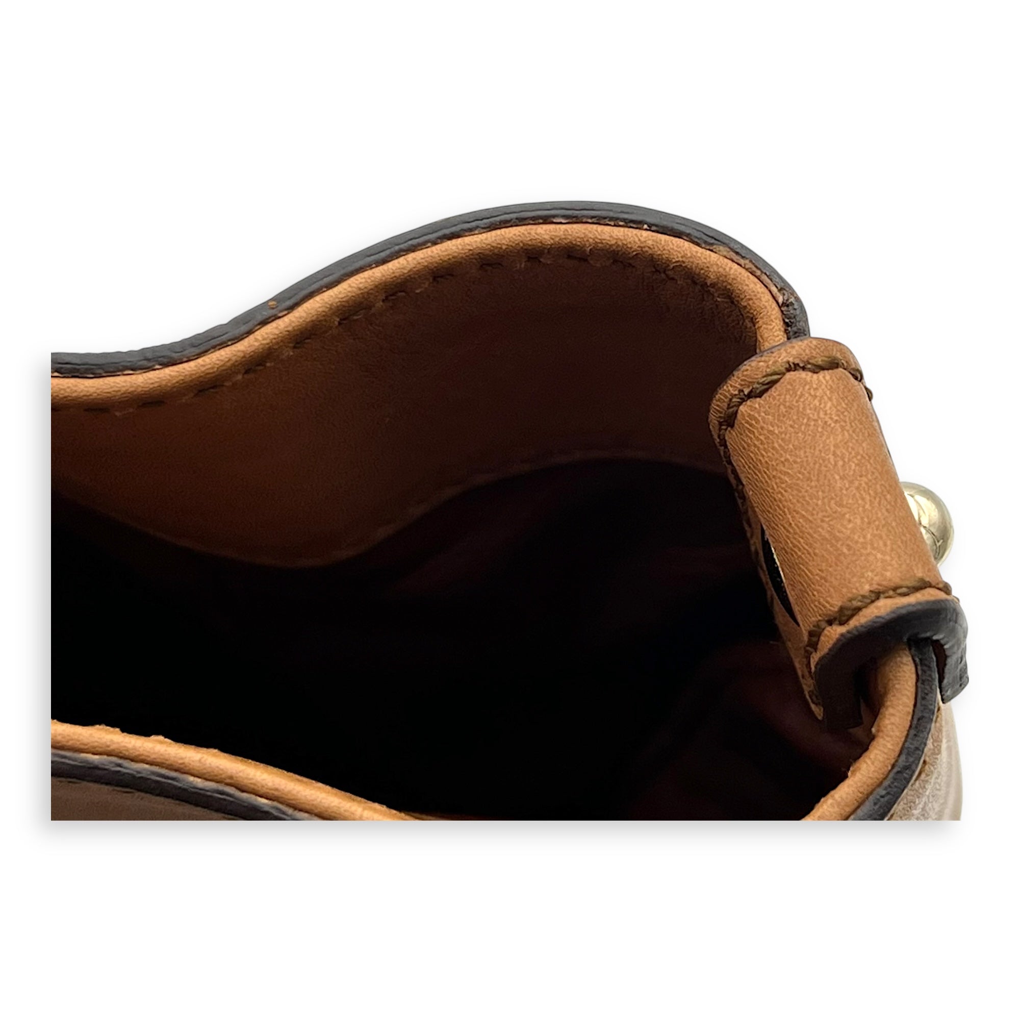 GG Tote Bag Brown in Calfskin, Gold hardware