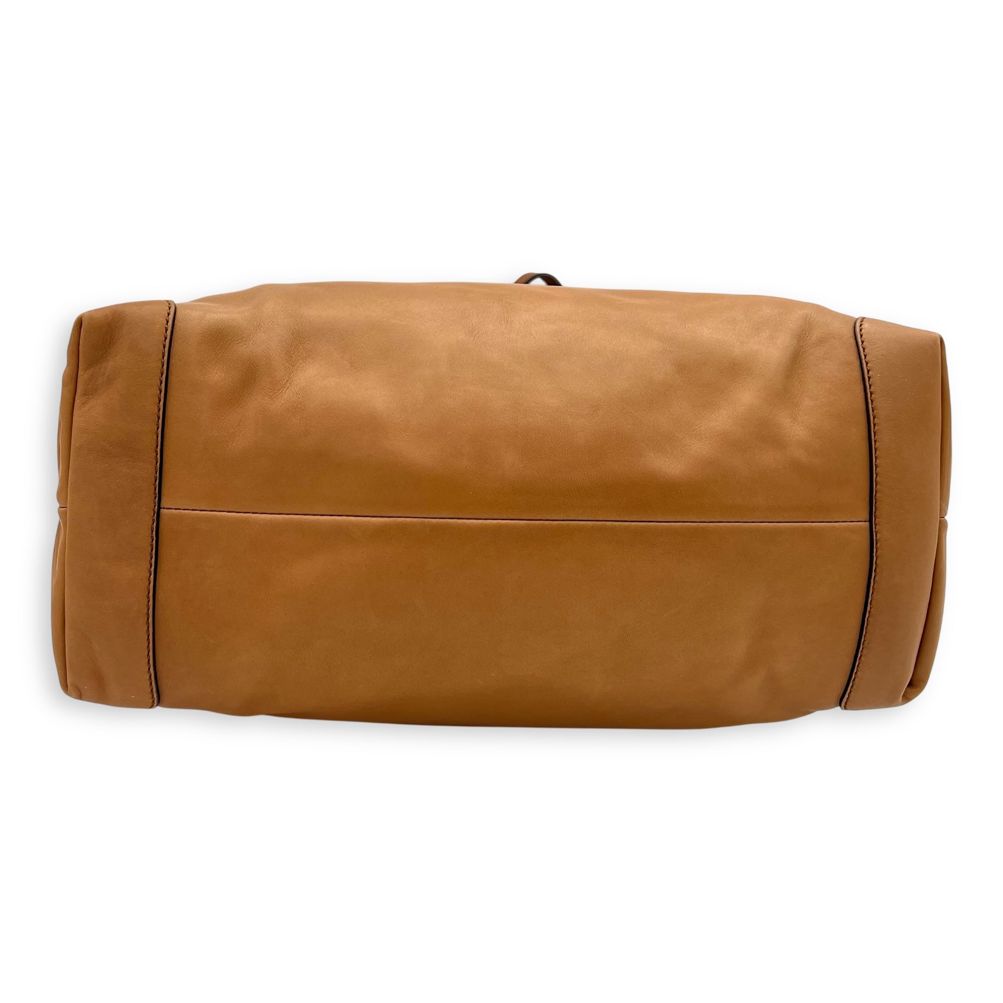 GG Tote Bag Brown in Calfskin, Gold hardware